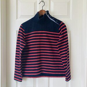 J. Crew Striped Button-Shoulder Turtleneck